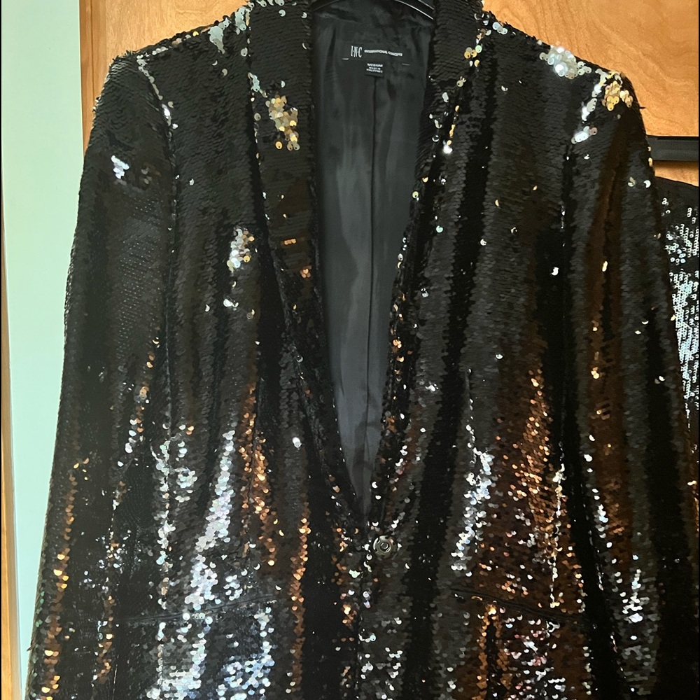 INC Sequin Blazer & Pant Set